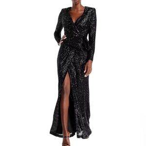 Eliza J Black Sequin Maxi Dress